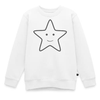 étoile souriante - Sweat Premium enfant bio - blanc - Devant - AI Model Kid Male (0cm)