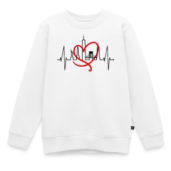 New York Skyline Herzschlag Herz USA Geschenk NY - Kinder Premium Organic Sweatshirt - Weiß - Vorne - AI Model Kid Male (0cm)