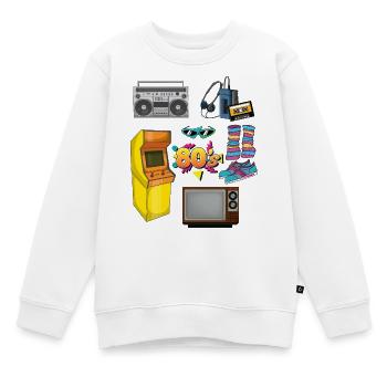 Retro Special 80er Jahre Objekte 1980er - Kinder Premium Organic Sweatshirt - Weiß - Vorne - AI Model Kid Male (0cm)