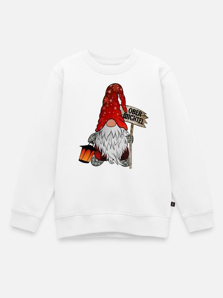 Ober Wichtel Weihnachts Gnom - Kinder Premium Organic Sweatshirt - Weiß
