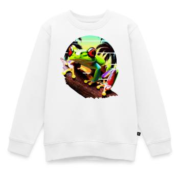 Coucher de soleil sur la rainette aux yeux rouges - Sweat Premium enfant bio - blanc - Devant - AI Model Kid Male (0cm)