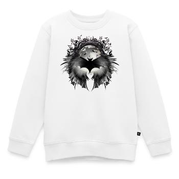 Fledermaus und Vollmond als geheimnisvolles Motiv - Kinder Premium Organic Sweatshirt - Weiß - Vorne - AI Model Kid Male (0cm)