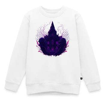 Mystische Lila Neon Nächte - Kinder Premium Organic Sweatshirt - Weiß - Vorne - AI Model Kid Male (0cm)