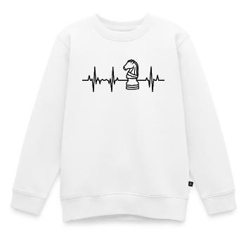 Schach Herzlinie - Kinder Premium Organic Sweatshirt - Weiß - Vorne - AI Model Kid Male (0cm)