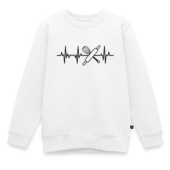 Nudelholz Handmixer Herzklopfen - Kinder Premium Organic Sweatshirt - Weiß - Vorne - AI Model Kid Male (0cm)
