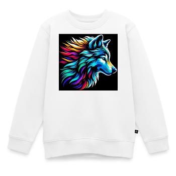 Wolf - Kinder Premium Organic Sweatshirt - Weiß - Vorne - AI Model Kid Male (0cm)