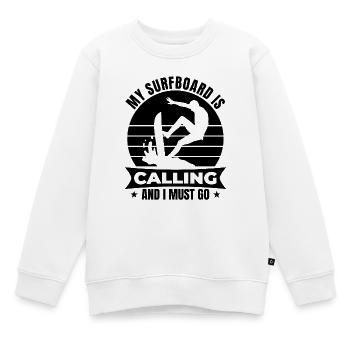 Wellenreiter Spruch - Kinder Premium Organic Sweatshirt - Weiß - Vorne - AI Model Kid Male (0cm)