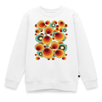 Retro Polka Dots Kreismuster - Kinder Premium Organic Sweatshirt - Weiß - Vorne - AI Model Kid Male (0cm)