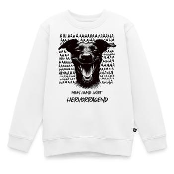 Mein Hund hört - Hundeliebhaber Hundefan Gassi - Kinder Premium Organic Sweatshirt - Weiß - Vorne - AI Model Kid Male (0cm)