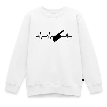 Hackmesser Herzlinie - Kinder Premium Organic Sweatshirt - Weiß - Vorne - AI Model Kid Male (0cm)