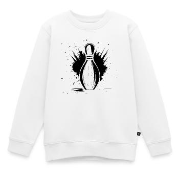 Bowling Pin - Kinder Premium Organic Sweatshirt - Weiß - Vorne - AI Model Kid Male (0cm)