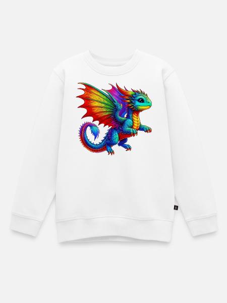 Drache - Kinder Premium Organic Sweatshirt - Weiß