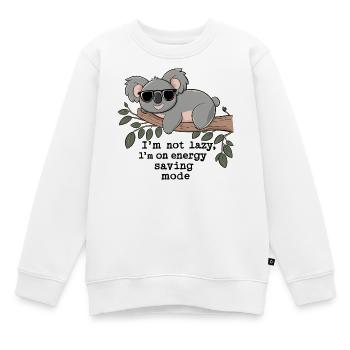 Not Lazy, Just Energy Saving - Koala Relax - Kids Premium Organic Sweatshirt - white - Front - AI Model Kid Male (0cm)