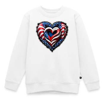 Le cœur - Sweat Premium enfant bio - blanc - Devant - AI Model Kid Male (0cm)
