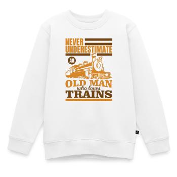 Papy des chemins de fer - Sweat Premium enfant bio - blanc - Devant - AI Model Kid Male (0cm)