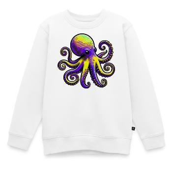 Krake - Kinder Premium Organic Sweatshirt - Weiß - Vorne - AI Model Kid Male (0cm)