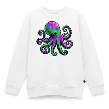 Krake - Kinder Premium Organic Sweatshirt - Weiß - Vorne - AI Model Kid Male (0cm)