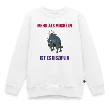 Mehr Als Muskeln, Ist Es Disziplin - Kinder Premium Organic Sweatshirt - Weiß - Vorne - AI Model Kid Male (0cm)