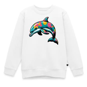 Delfin - Kinder Premium Organic Sweatshirt - Weiß - Vorne - AI Model Kid Male (0cm)