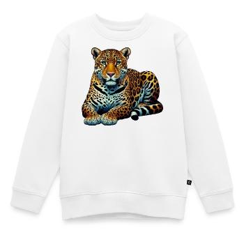 Leopard - Kinder Premium Organic Sweatshirt - Weiß - Vorne - AI Model Kid Male (0cm)