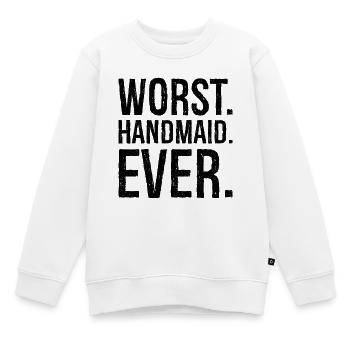 worst handmaid ever - Kids Premium Organic Sweatshirt - white - Front - AI Model Kid Male (0cm)