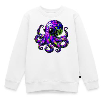 Krake - Kinder Premium Organic Sweatshirt - Weiß - Vorne - AI Model Kid Male (0cm)