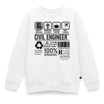 Ingénieur civil multitâche résolution de problèmes - Sweat Premium enfant bio - blanc - Devant - AI Model Kid Male (0cm)