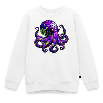 Krake - Kinder Premium Organic Sweatshirt - Weiß - Vorne - AI Model Kid Male (0cm)