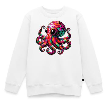 Krake - Kinder Premium Organic Sweatshirt - Weiß - Vorne - AI Model Kid Male (0cm)