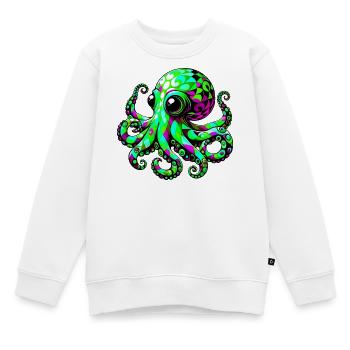 Krake - Kinder Premium Organic Sweatshirt - Weiß - Vorne - AI Model Kid Male (0cm)