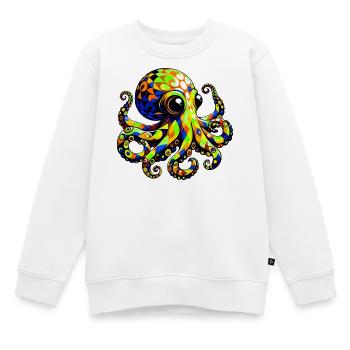 Krake - Kinder Premium Organic Sweatshirt - Weiß - Vorne - AI Model Kid Male (0cm)