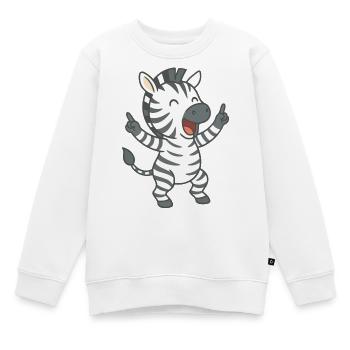 Zebrastreifen-Party - Kinder Premium Organic Sweatshirt - Weiß - Vorne - AI Model Kid Male (0cm)