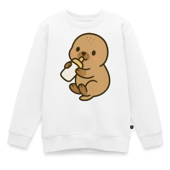 Fläschchenzeit am Meer - Kinder Premium Organic Sweatshirt - Weiß - Vorne - AI Model Kid Male (0cm)