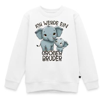 Nachwuchs Verkünden | Ich Werde Großer Bruder 2027 - Kinder Premium Organic Sweatshirt - Weiß - Vorne - AI Model Kid Male (0cm)
