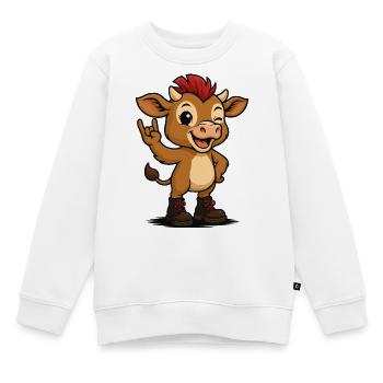 Punk Rock Calf - Kinder Premium Organic Sweatshirt - Weiß - Vorne - AI Model Kid Male (0cm)