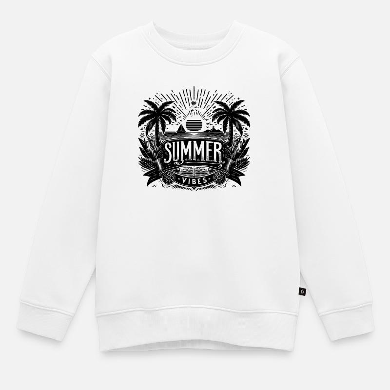 SUMMER Vibes, Beach Design - Kinder Premium Organic Sweatshirt - Weiß