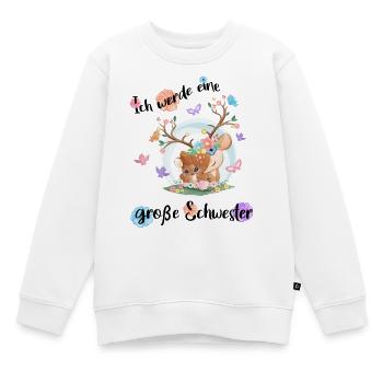 Nachwuchs Verkünden Ich Werde Große Schwester 2027 - Kinder Premium Organic Sweatshirt - Weiß - Vorne - AI Model Kid Male (0cm)