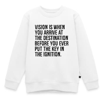 Vision ist, wenn Sie am Ziel ankommen - Kinder Premium Organic Sweatshirt - Weiß - Vorne - AI Model Kid Male (0cm)