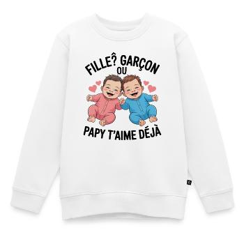 Gender Reveal Opa Party Baby Gender Reveal - Kinder Premium Organic Sweatshirt - Weiß - Vorne - AI Model Kid Male (0cm)