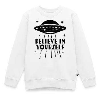 an sich selbst glauben - Kinder Premium Organic Sweatshirt - Weiß - Vorne - AI Model Kid Male (0cm)