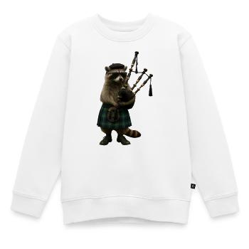 Waschbär Dudelsack - Kinder Premium Organic Sweatshirt - Weiß - Vorne - AI Model Kid Male (0cm)