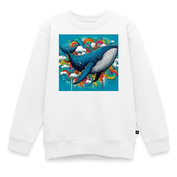 Wal - Kinder Premium Organic Sweatshirt - Weiß - Vorne - AI Model Kid Male (0cm)