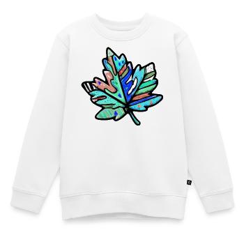 Ahorn Blatt Bunt Symbol - Kinder Premium Organic Sweatshirt - Weiß - Vorne - AI Model Kid Male (0cm)