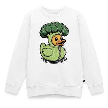 Brokkoli Ente Gummiente Quietscheente Badeente - Kinder Premium Organic Sweatshirt - Weiß - Vorne - AI Model Kid Male (0cm)