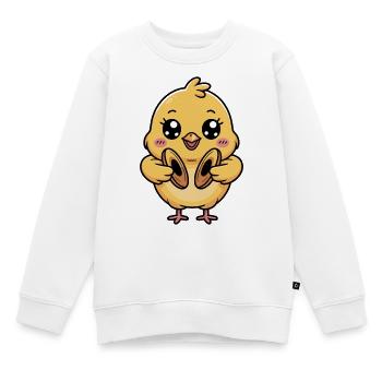 Lustiges Küken Mit Becken Für Musikliebhaber - Kinder Premium Organic Sweatshirt - Weiß - Vorne - AI Model Kid Male (0cm)