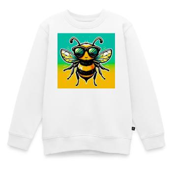 Biene - Kinder Premium Organic Sweatshirt - Weiß - Vorne - AI Model Kid Male (0cm)