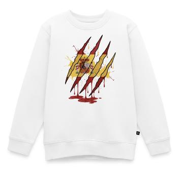 Scratch Mark Espagne Drapeau Griffe Style Grunge - Sweat Premium enfant bio - blanc - Devant - AI Model Kid Male (0cm)