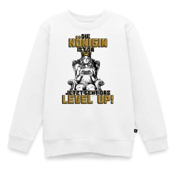 die königin ist da jetzt geht das level ab. gaming - Kinder Premium Organic Sweatshirt - Weiß - Vorne - AI Model Kid Male (0cm)