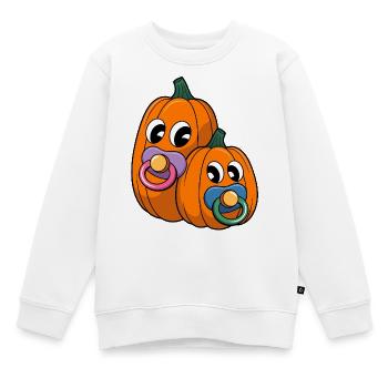 Couple citrouille avec sucette - Sweat Premium enfant bio - blanc - Devant - AI Model Kid Male (0cm)