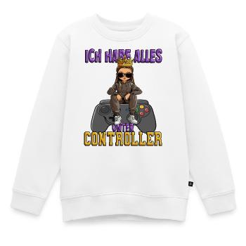 Ich habe alles unter controller - zocken - Kinder Premium Organic Sweatshirt - Weiß - Vorne - AI Model Kid Male (0cm)